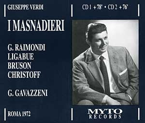 Giuseppe Verdi / Boris Christoff / Renato Bruson / Gianni Raimondi / Gianandrea Gavazzeni - Verdi;I Masnadieri (CD)