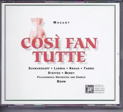 Wolfgang Amadeus Mozart / Elisabeth Schwarzkopf / Christa Ludwig / Alfredo Kraus / Giuseppe Taddei / Hanny Steffek / Walter Berry / Philharmonia Chorus / Philharmonia Orchestra / Karl Bohm - Mozart: Cosi Fan Tutte (Opera Buffa in 2 Acts) (CD)