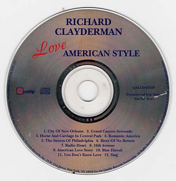 Love: American Style ~ Richard Clayderman ~ Pop ~ CD ~ Acceptable (CD)