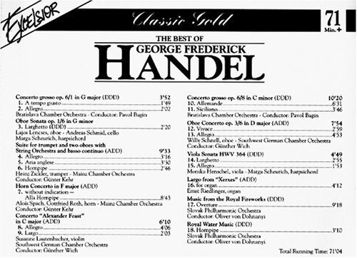 Georg Friedrich Handel - Classic Gold~The Best of George Frederick Handel (CD)