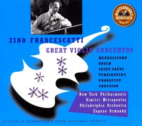 Ormandy - Zino Francescatti: Great Violin Concertos: Mendelssohn / Bruch / Saint-Saens / Tchaikovsky / Prokofiev / Chausson (CD)