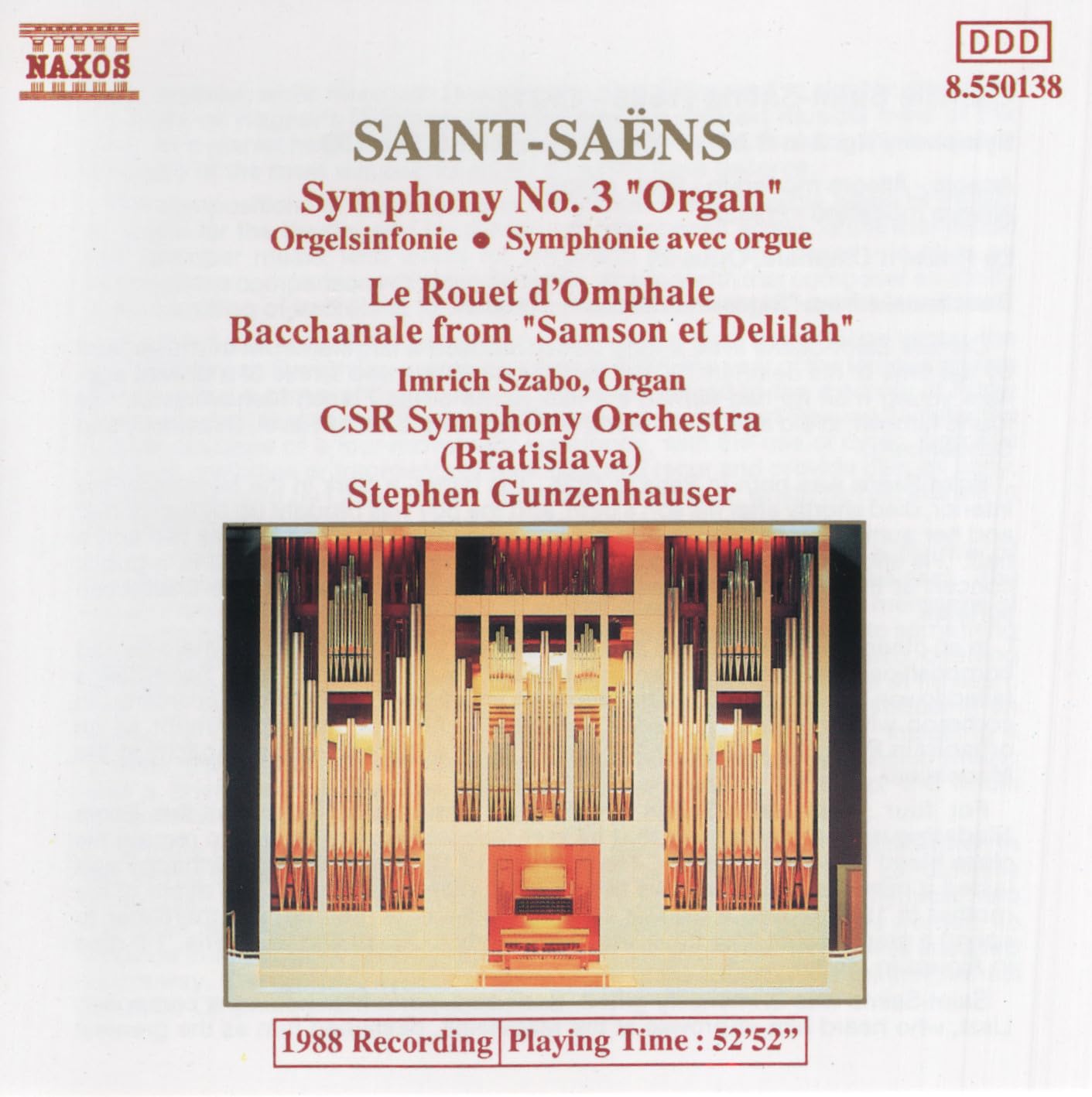 SAINT-SAENS - Symphony 3 "Organ" (CD)