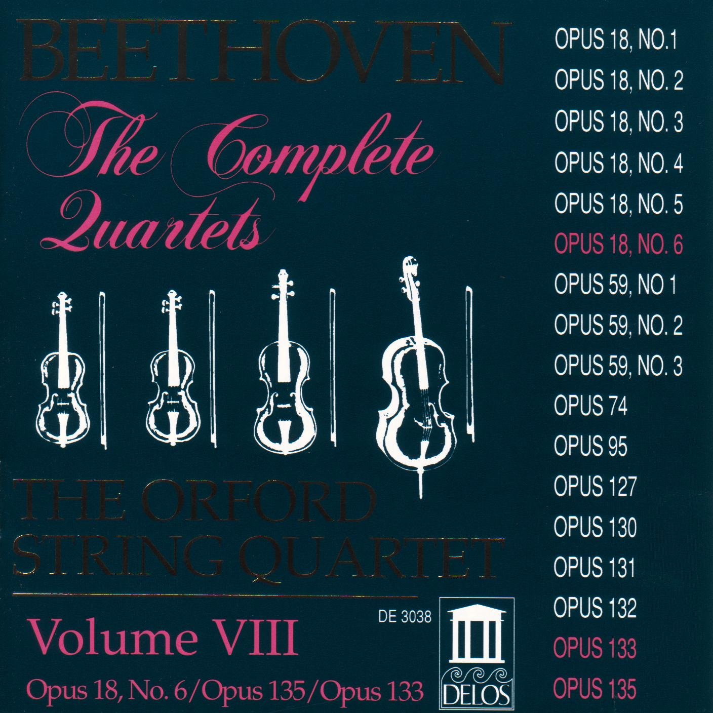 Ludwig van Beethoven / Orford String Quartet - Complete Quartets, Vol. 8 (CD)