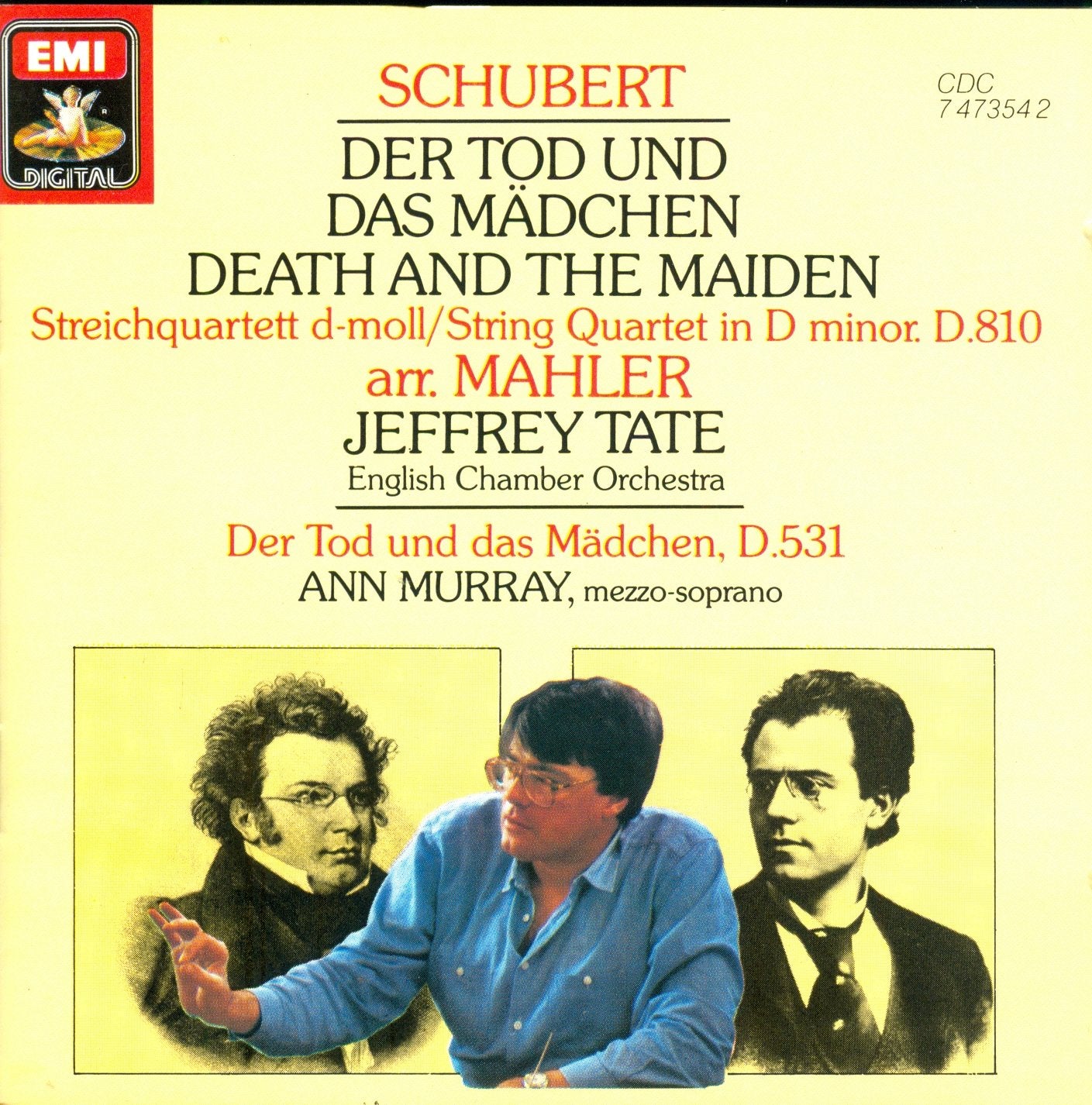 Franz Schubert / Gustav Mahler / Jeffrey Tate / English Chamber Orchestra / Ann Murray - Death and the Maiden (CD)