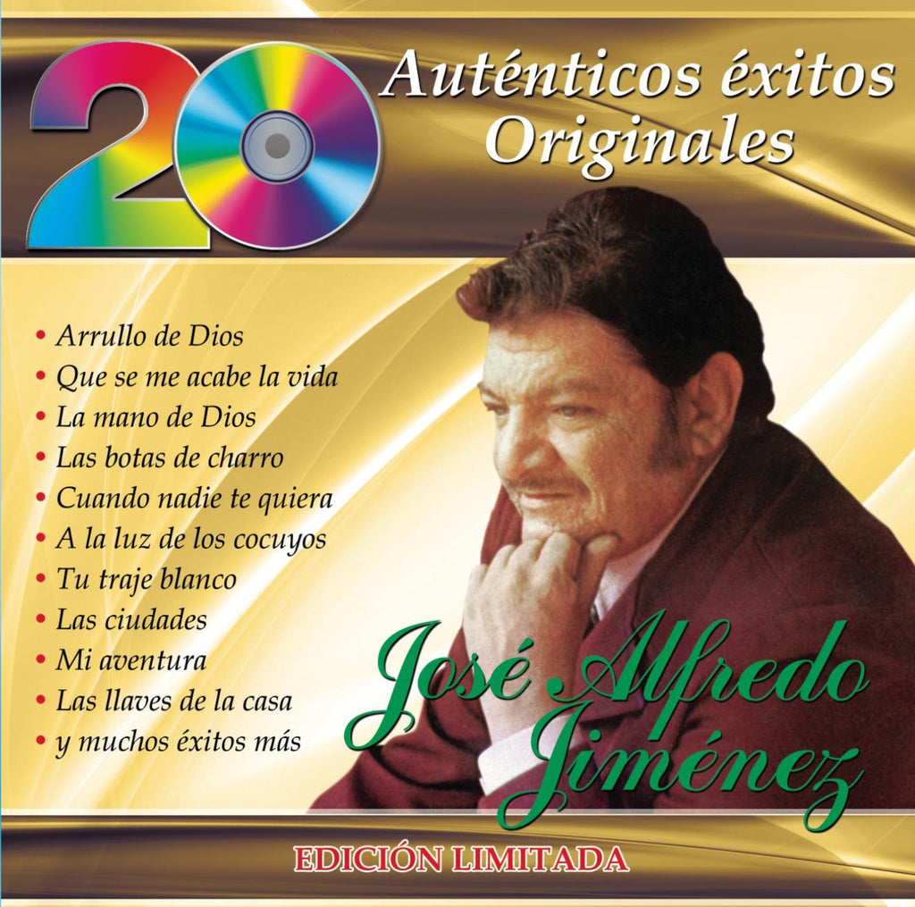 Jose Alfredo Jimenez - 20 Auténticos Éxitos Originales - José Alfredo Jiménez (CD)
