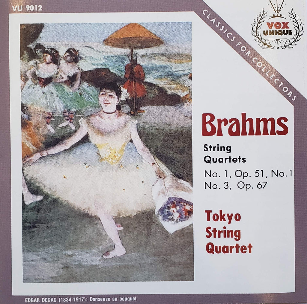 Tokyo String Quartet - Brahms: String Quartets 1 & 3 (CD)