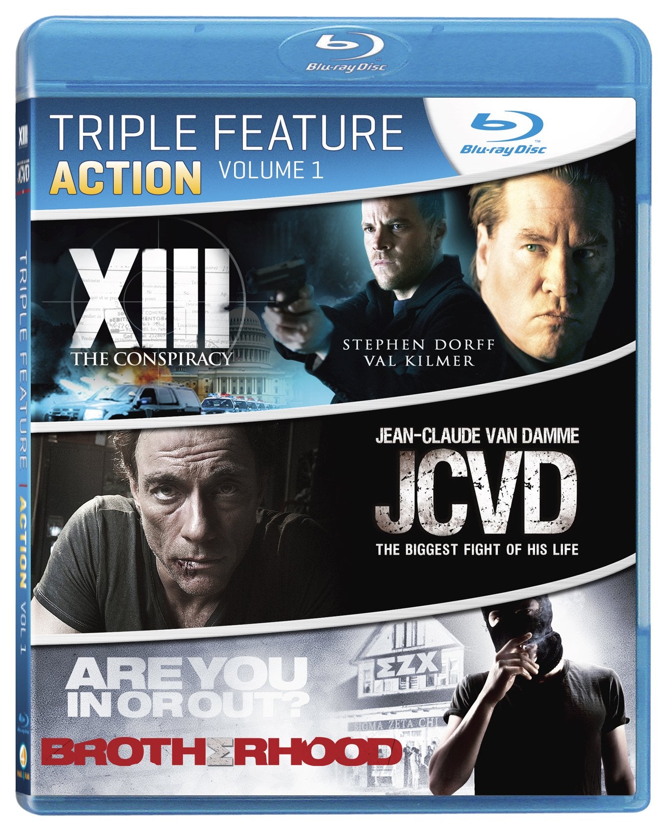 Action Triple Feature, Vol. 1 (XIII: The Conspiracy / JCVD / Brotherhood) (Blu-ray)
