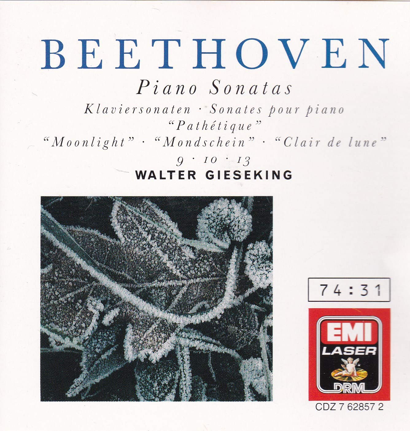 Ludwig van Beethoven / Walter Gieseking - Beethoven Piano Sonatas 8, 9, 10, 13, 14 - Walter Gieseking (EMI) (CD)