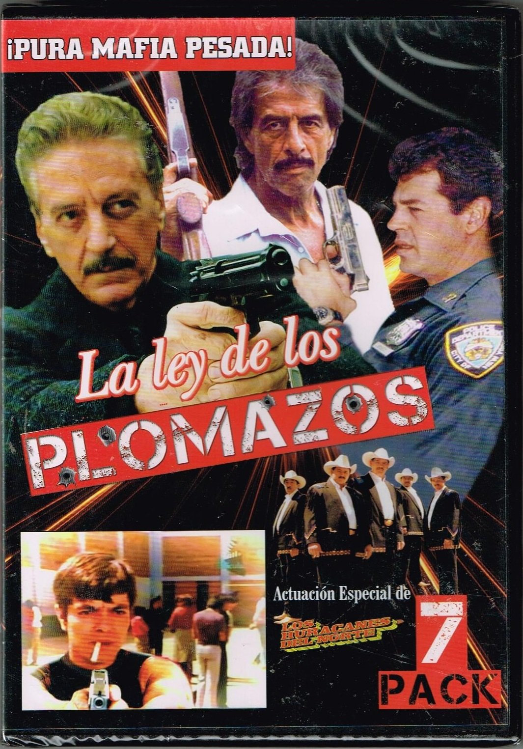 LA LEY DE LOS PLOMAZOS (7 PELICULAS) LA CIUDAD DEL CRIMEN & LA CARRETA DE LA MUERTE & PERRO CALLEJERO 1 & PERRO CALLEJERO 2 & 45 EXPANSIVA & CRUZ DE MARIJUANA & CRUZ DE CEMENTO. (DVD)