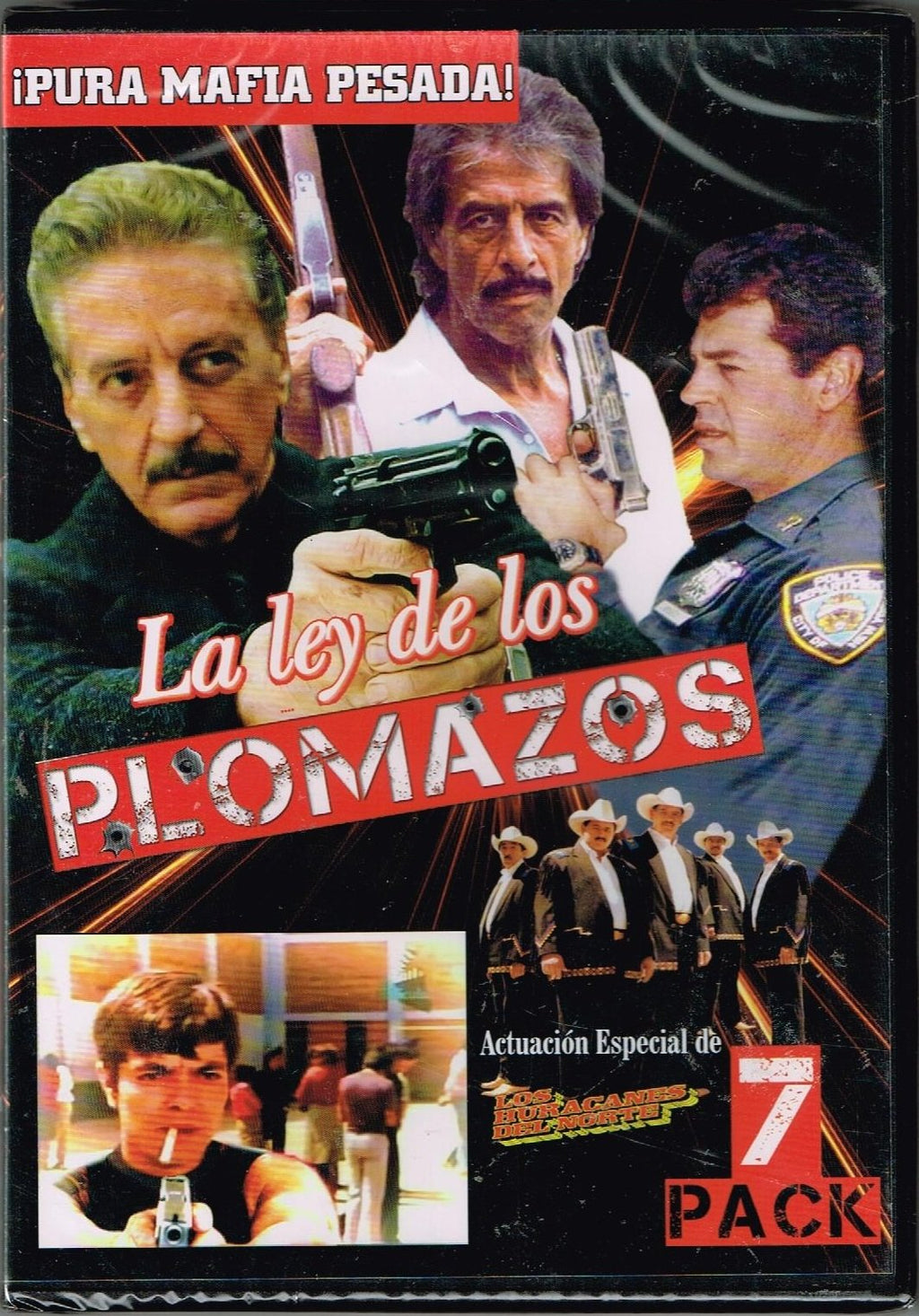 LA LEY DE LOS PLOMAZOS (7 PELICULAS) LA CIUDAD DEL CRIMEN & LA CARRETA DE LA MUERTE & PERRO CALLEJERO 1 & PERRO CALLEJERO 2 & 45 EXPANSIVA & CRUZ DE MARIJUANA & CRUZ DE CEMENTO. (DVD)