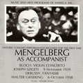 Mengelberg As Accompanist - Bloch: Violin Concerto; Debussy: Fantaisie (CD)