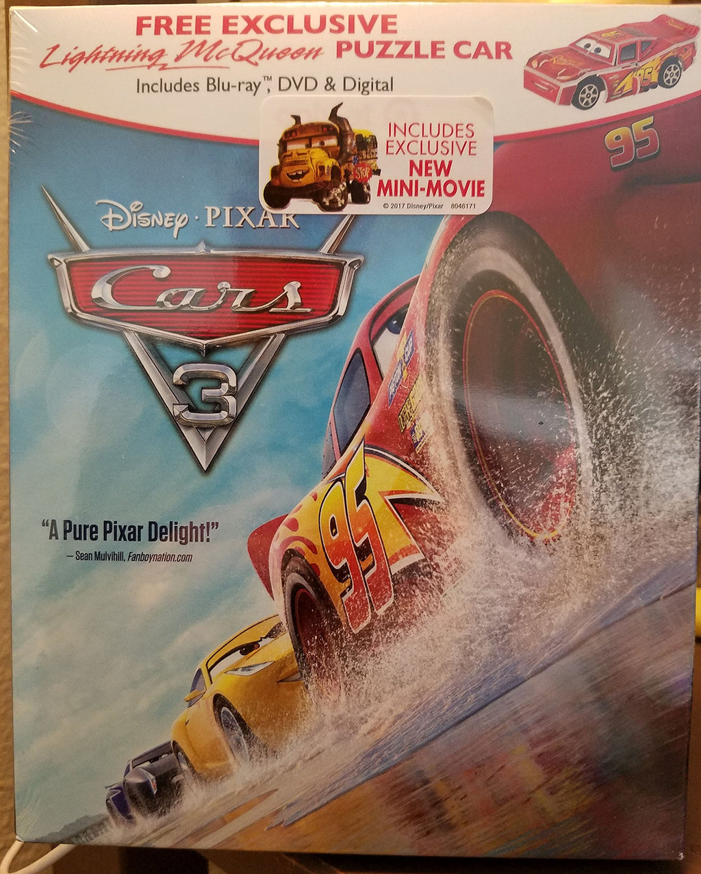 Cars 3 bluray dvd digital target exclusive lightning McQueen puzzle car exclusive