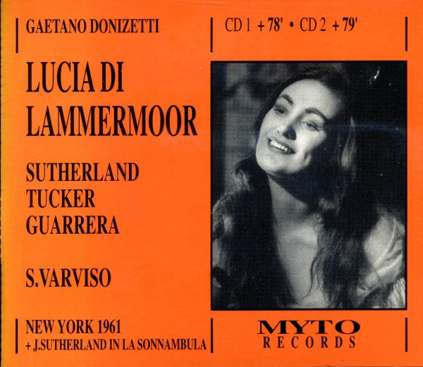 Joan Sutherland / Frank Guarrera / Richard Tucker / Thelma Votipka / Nicola Moscona / Charles Anthony / Robert Nagy / Silvio Varviso - Donizetti: Lucia Di Lammermoor (CD)