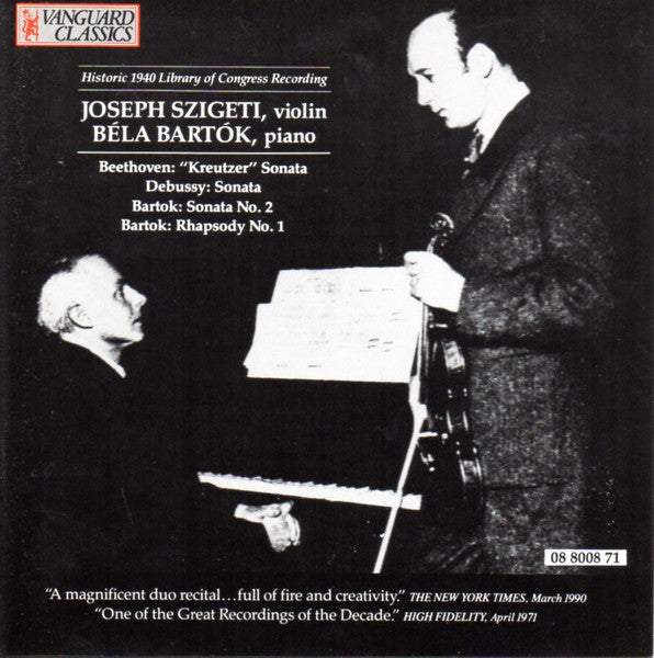 Ludwig van Beethoven / Claude Debussy / Bela Bartok / Joseph Szigeti / Bela Bartok - Great Hungarian Musicians: Joz (CD)