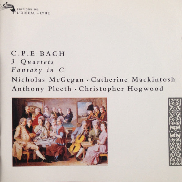 Carl Philipp Emanuel Bach / Nicholas McGegan / Catherine Mackintosh / Anthony Pleeth / Christopher Hogwood - Bach: 3 Quartets / Fantasy in C (CD)