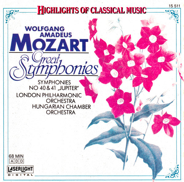Wolfgang Amadeus Mozart / London Philharmonic Orchestra / Hungarian Chamber Orchestra / Janos Sandor / Vilmos Tatrai - Great Symphonies (CD)