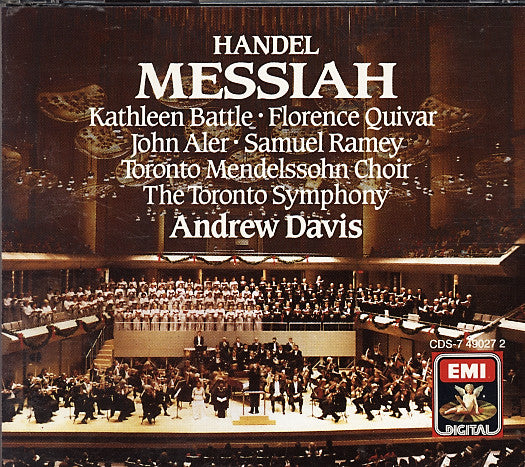 Georg Friedrich Handel / Kathleen Battle / Florence Quivar / John Aler / Samuel Ramey / Toronto Mendelssohn Choir / Toronto Symphony Orchestra / Andrew Davis - Handel: Messiah (CD)